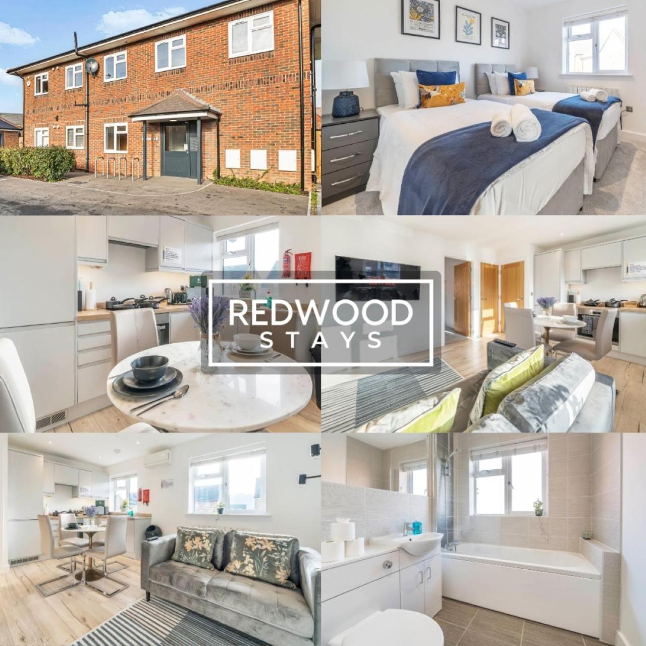Modern Serviced Apartments For Contractors & Families With Free Parking, Wifi & Netflix By Redwood Stays Бейсингсток Екстериор снимка