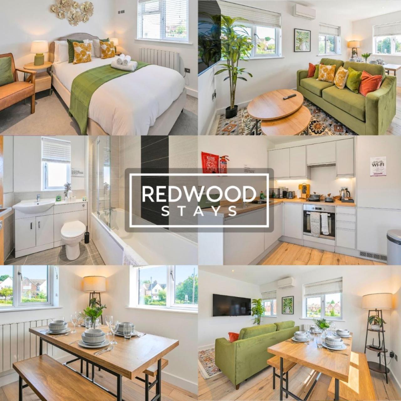Modern Serviced Apartments For Contractors & Families With Free Parking, Wifi & Netflix By Redwood Stays Бейсингсток Екстериор снимка